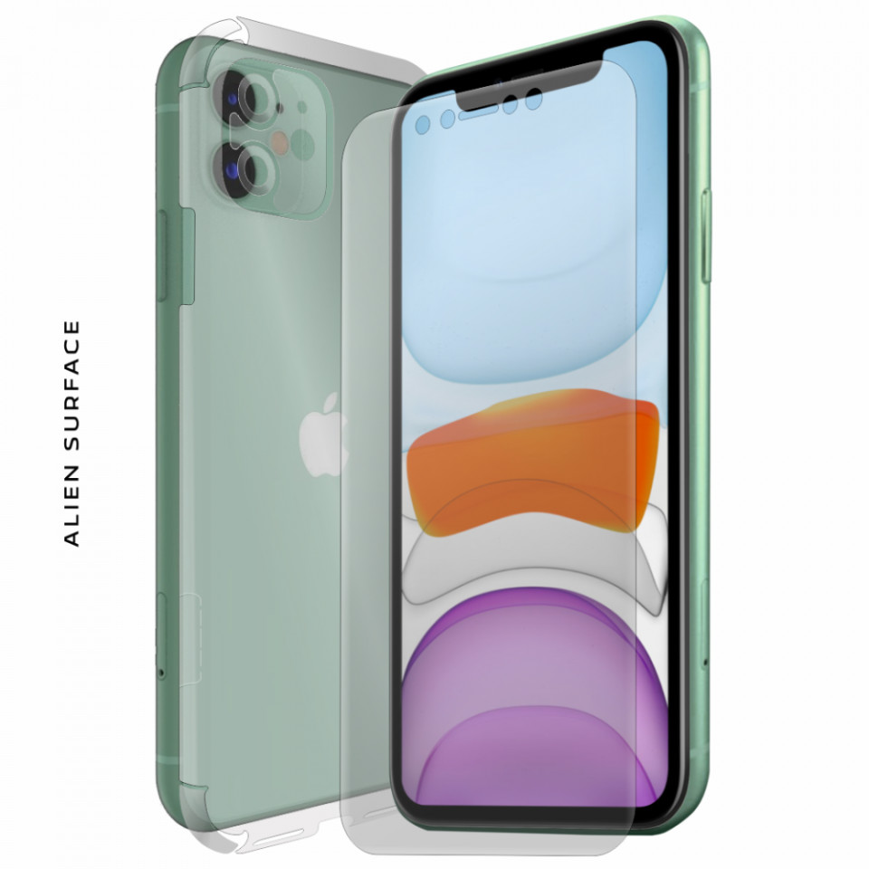 FOLIE ALIEN SURFACE HD, Apple iPhone 11, PROTECTIE FATA,SPATE,LATERALE + ALIEN FIBER CADOU Alien Surface imagine noua 2022