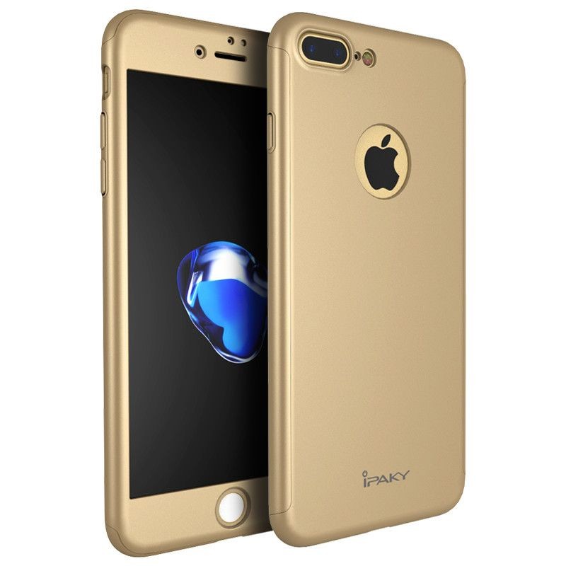 Husa Apple iPhone 7 Plus, FullBody Elegance Luxury iPaky Gold, acoperire completa 360 grade cu folie de sticla gratis iPaky imagine noua 2022
