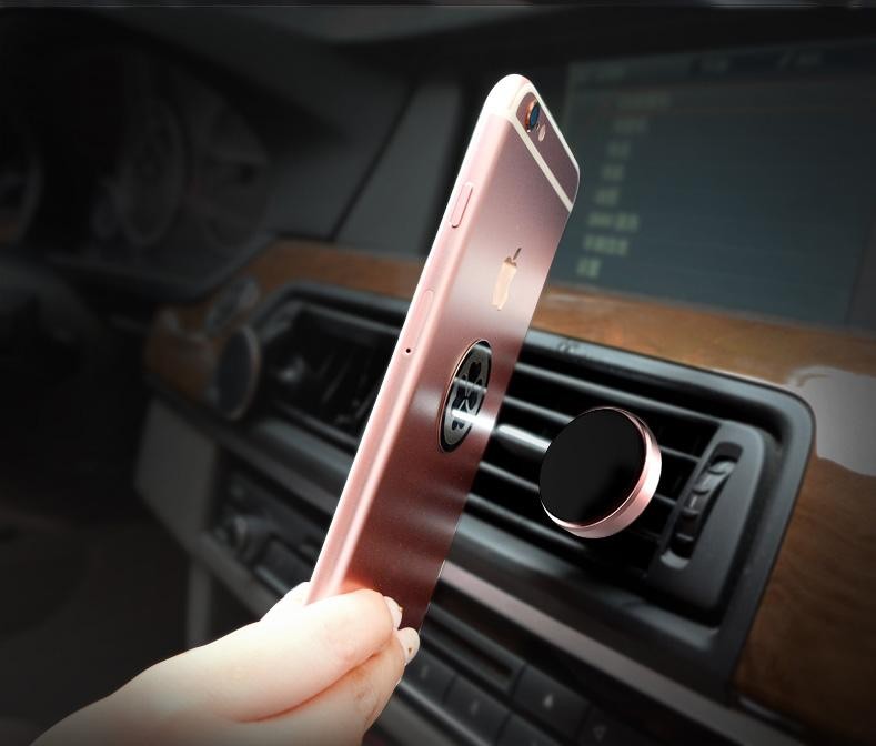 Suport auto magnetic gold pentru telefoane mobile, prindere la ventilatie ! maggsm.ro imagine noua 2022
