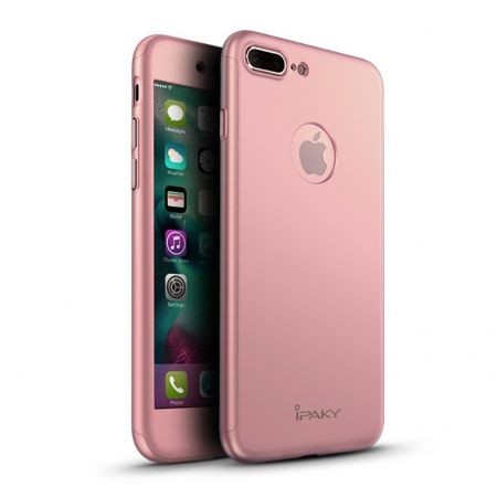 Husa Apple iPhone 7 Plus, FullBody Elegance Luxury iPaky Rose-Gold , acoperire completa 360 grade cu folie de sticla gratis iPaky imagine noua 2022