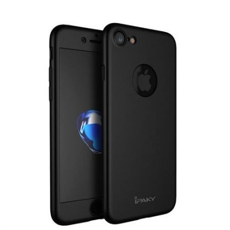 Husa Apple iPhone 8, FullBody Elegance Luxury iPaky Black, acoperire completa 360 grade cu folie de sticla gratis iPaky imagine noua 2022