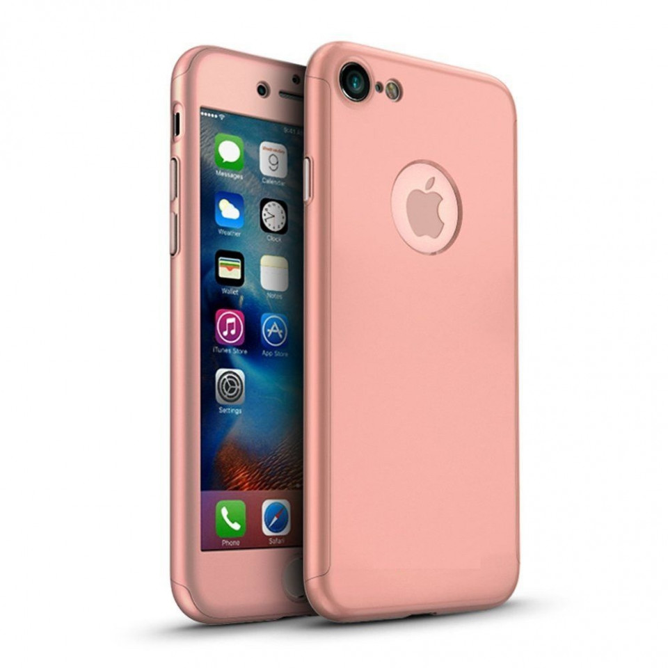 Husa Apple iPhone 8, FullBody Elegance Luxury iPaky Rose-Gold , acoperire completa 360 grade cu folie de sticla gratis iPaky imagine noua 2022