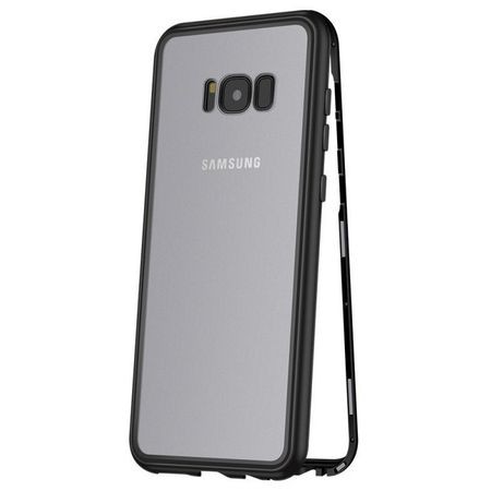 Husa Samsung Galaxy S8 Plus Magnetica 360 grade Black, Perfect Fit cu spate de sticla securizata premium + folie de protectie gratis maggsm.ro imagine noua 2022