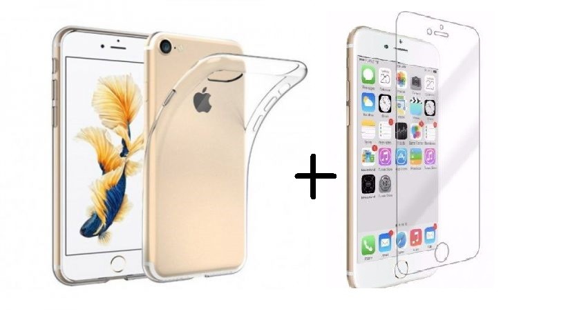 Pachet husa Elegance Luxury slim TPU transparenta pentru Apple iPhone 7 cu folie de sticla gratis maggsm.ro imagine noua 2022