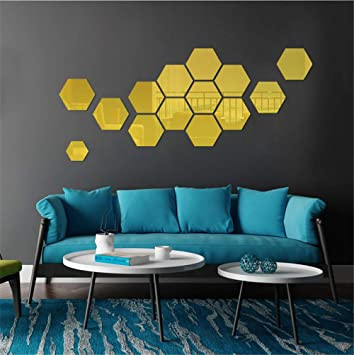Set Oglinzi Design Hexagon Gold – Oglinzi Decorative Acrilice Cristal – Diamant – Luxury Home 10 bucati/set maggsm.ro imagine noua 2022
