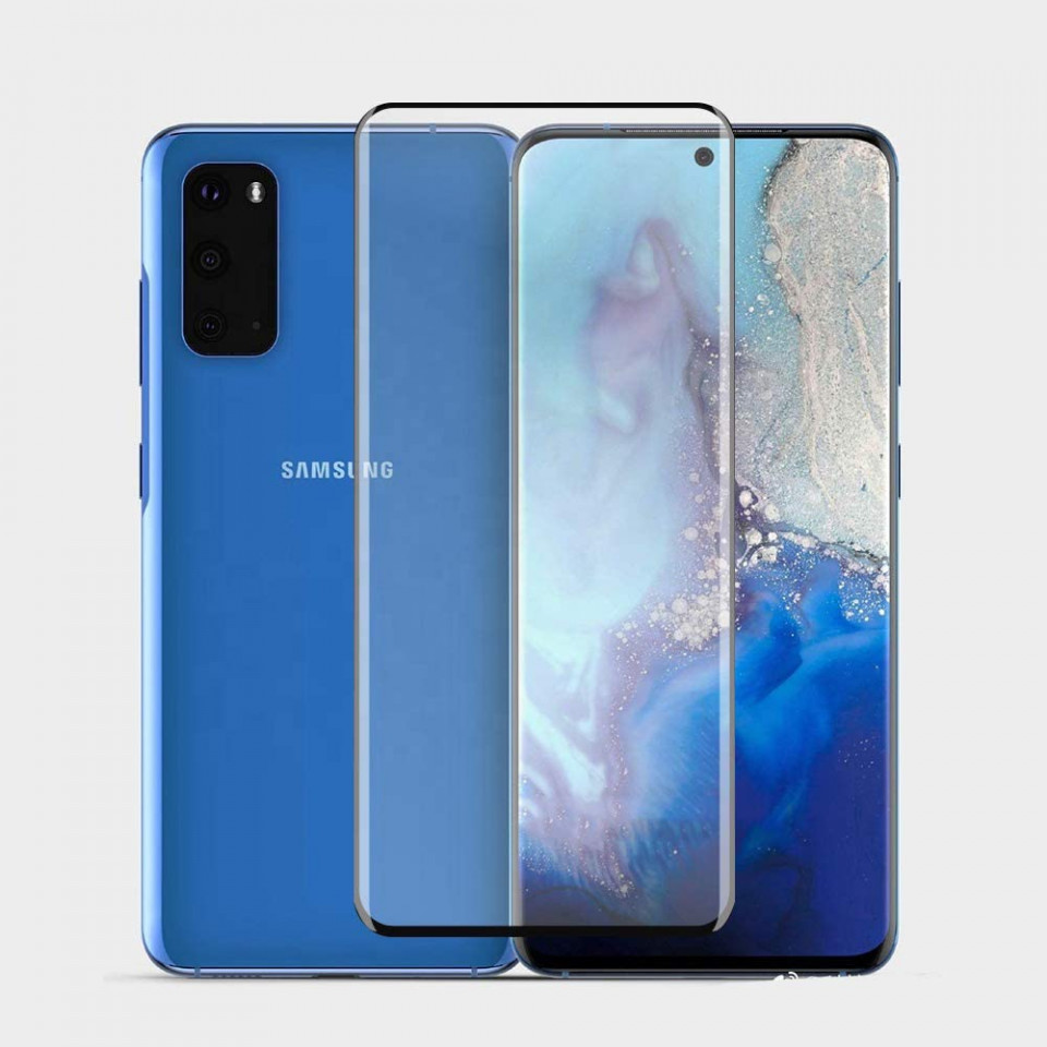 Folie de sticla pentru Samsung Galaxy S20, cu margini colorate Negru maggsm.ro imagine noua 2022