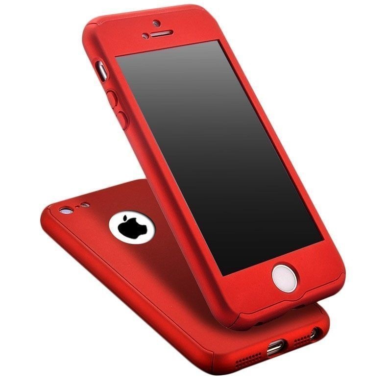 Husa Apple iPhone 5/5S/SE, FullBody Red, acoperire completa 360 grade cu folie de sticla gratis maggsm.ro imagine noua 2022