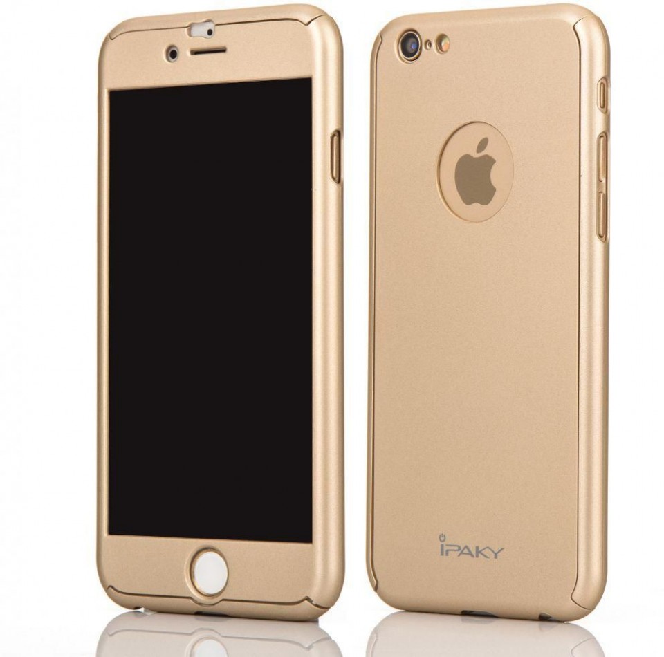 Husa Apple iPhone 6 Plus/6S Plus, FullBody Elegance Luxury iPaky Gold , acoperire completa 360 grade cu folie de sticla gratis iPaky imagine noua 2022