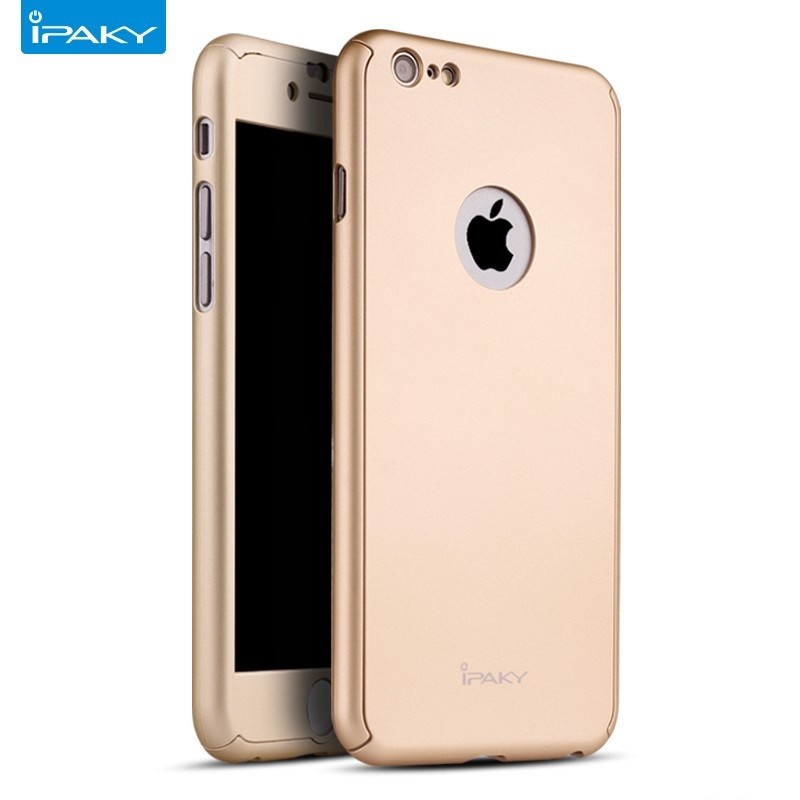 Husa Apple iPhone 7, FullBody Elegance Luxury iPaky Gold , acoperire completa 360 grade cu folie de sticla gratis iPaky imagine noua 2022