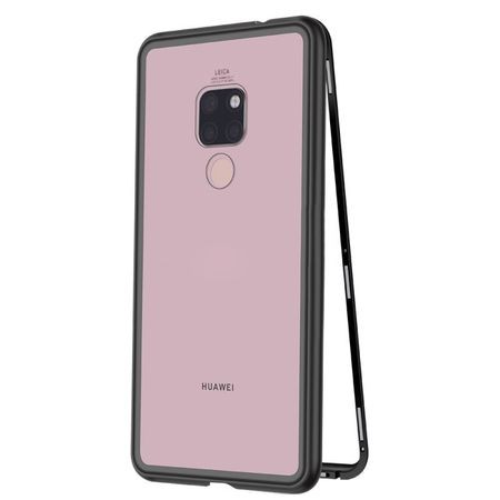 Husa Huawei MATE 20 Magnetica Black, Perfect Fit cu spate de sticla securizata premium