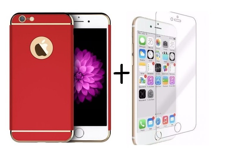 Pachet husa Elegance Luxury Ultrasubtire 3in1 Red pentru Apple iPhone 7 cu folie de sticla gratis maggsm.ro imagine noua 2022