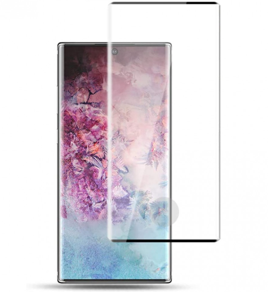 Folie de sticla pentru Samsung Galaxy Note 10 Plus, cu margini colorate Negru maggsm.ro imagine noua 2022