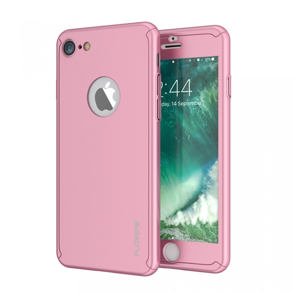 Husa Apple iPhone 6/6S, FullBody Elegance Luxury Rose-Gold, acoperire completa 360 grade cu folie de sticla gratis