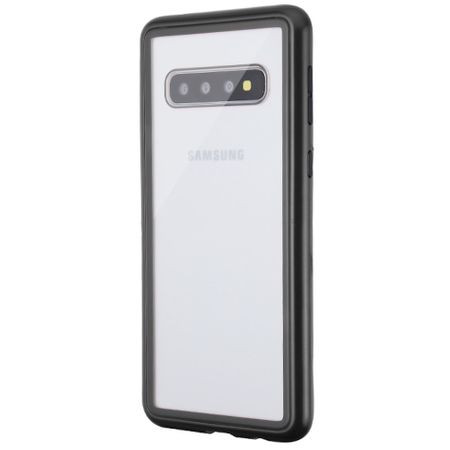 Husa Samsung Galaxy S10 Magnetica 360 grade Black, Perfect Fit cu spate de sticla securizata premium + folie de protectie gratis
