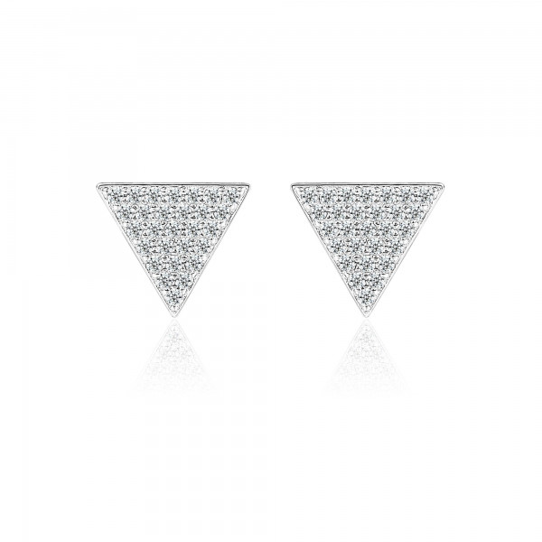 Cercei argint 925, JW32, model triunghi, cu cristale