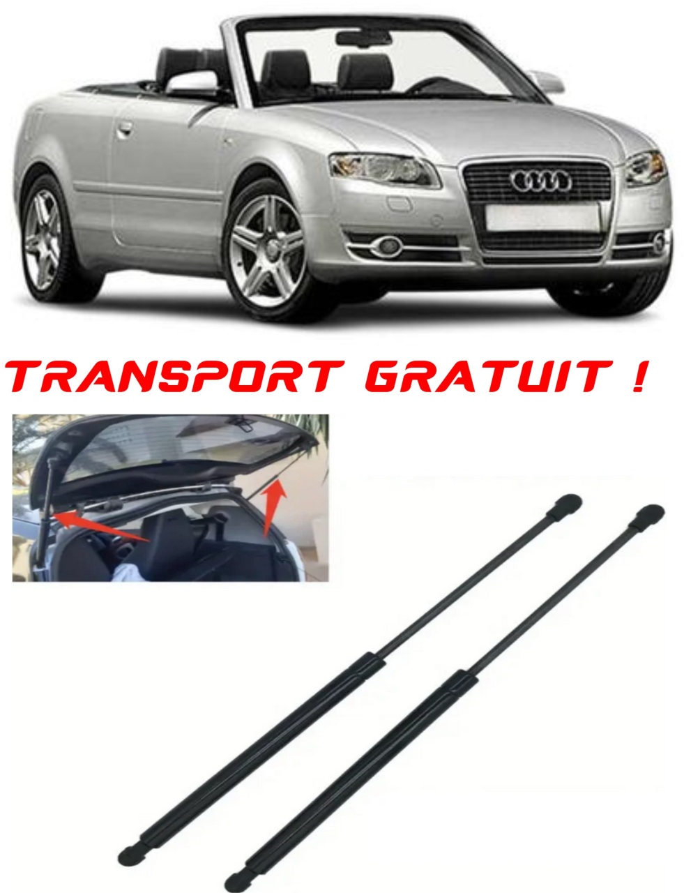 Set 2 amortizoare Haion portbagaj pentru masina AUDI A4 B7 Convertible (8HE)