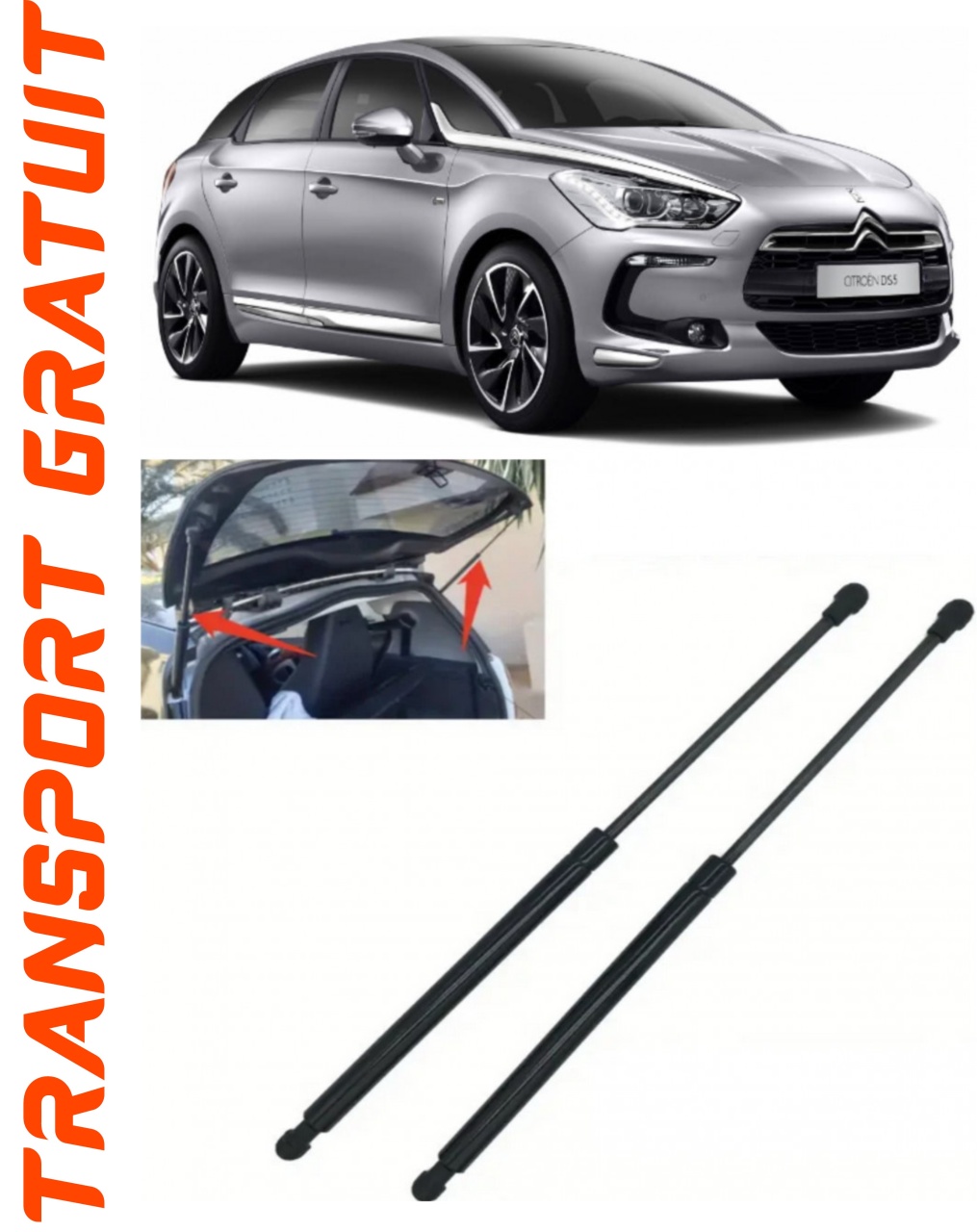 Set 2 amortizoare Haion portbagaj pentru masina Citroen Ds5