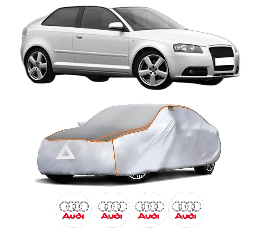 Husa Prelata Antigrindina Auto AUDI A3 (8P1) din 2003-2012, Protectie auto contra intemperiilor la grindina, Waterproof, 4x Stickere auto AUDI
