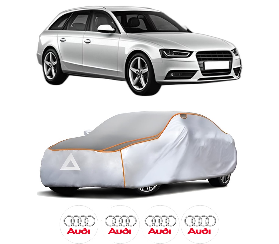 Husa Prelata Antigrindina Auto AUDI A4 B8 Avant (8K5) din 2007-2015, Protectie auto contra intemperiilor la grindina, Waterproof, 4x Stickere auto AUDI