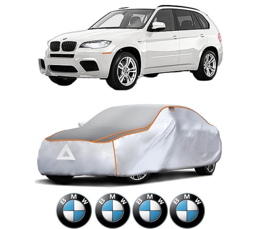 Husa Prelata Antigrindina Auto BMW Seria X5 (E70) din 2006-2013, Protectie auto contra intemperiilor la grindina, Waterproof, 4x Stickere auto BMW