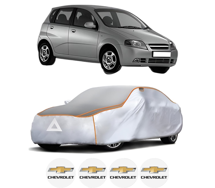 Husa Prelata Antigrindina Auto CHEVROLET AVEO / KALOS Hatchback (T200) din 2003-2008, Protectie auto contra intemperiilor la grindina, Waterproof, 4x Stickere auto CHEVROLET