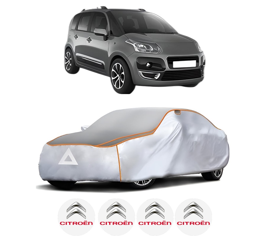Husa Prelata Antigrindina Auto CITROEN C3 PICASSO (SH_) din 2008-2017, Protectie auto contra intemperiilor la grindina, Waterproof, 4x Stickere auto CITROEN