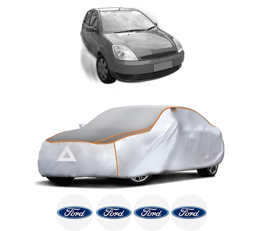 Husa Prelata Antigrindina Auto FORD FIESTA V (JH_, JD_) din 2001-2008, Protectie auto contra intemperiilor la grindina, Waterproof, 4x Stickere auto FORD