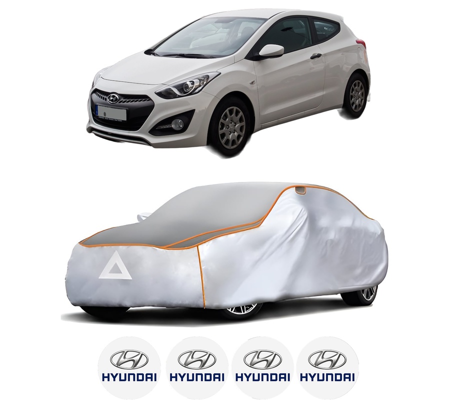 Husa Prelata Antigrindina Auto HYUNDAI i30 Coupe din 2013-2017, Protectie auto contra intemperiilor la grindina, Waterproof, 4x Stickere auto HYUNDAI