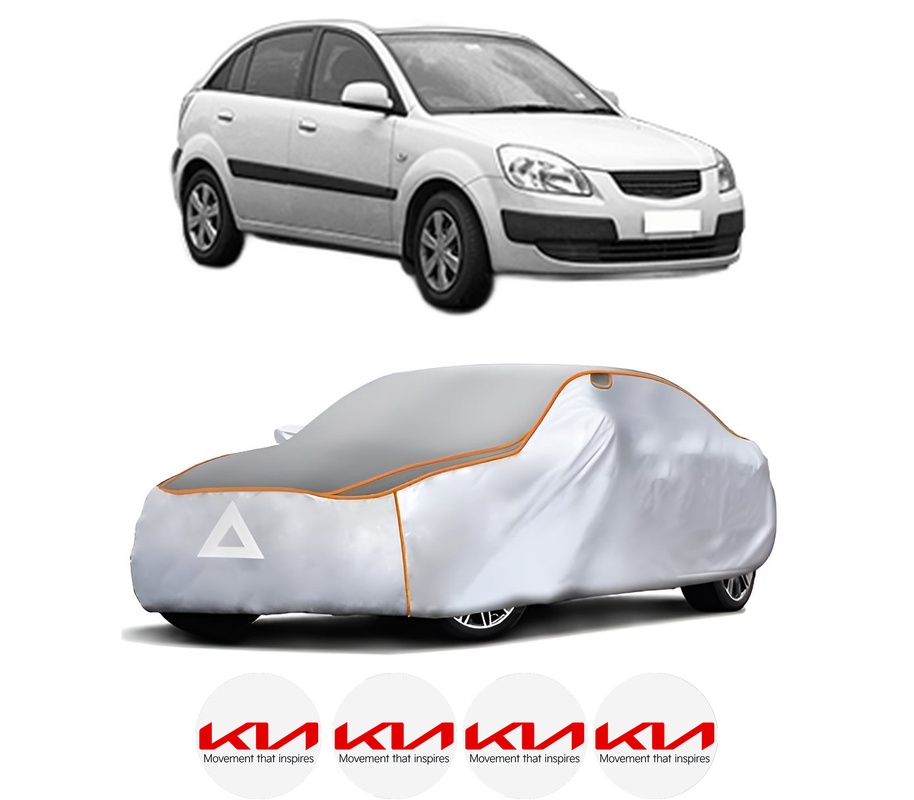 Husa Prelata Antigrindina Auto KIA RIO II (JB) din 2005-2011, Protectie auto contra intemperiilor la grindina, Waterproof, 4x Stickere auto KIA