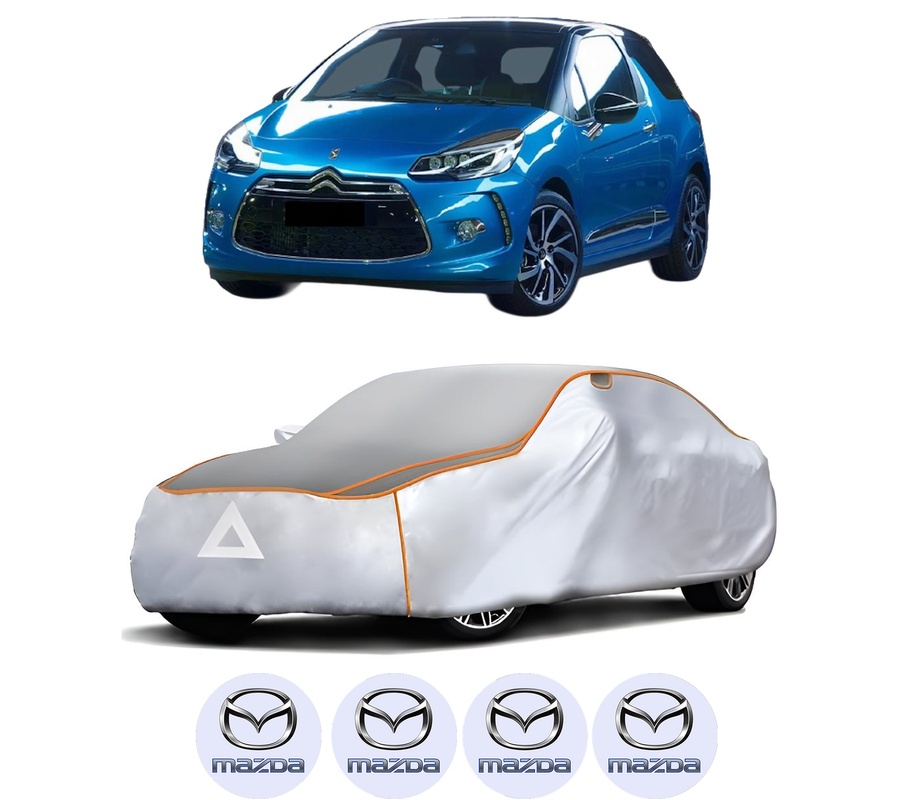 Husa Prelata Antigrindina Auto MAZDA 3 Hatchback Van (BM) din 2015-2016, Protectie auto contra intemperiilor la grindina, Waterproof, 4x Stickere auto MAZDA