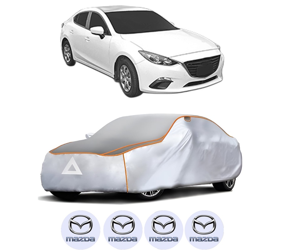 Husa Prelata Antigrindina Auto MAZDA 3 Saloon (BP_) din 2018-2021, Protectie auto contra intemperiilor la grindina, Waterproof, 4x Stickere auto MAZDA