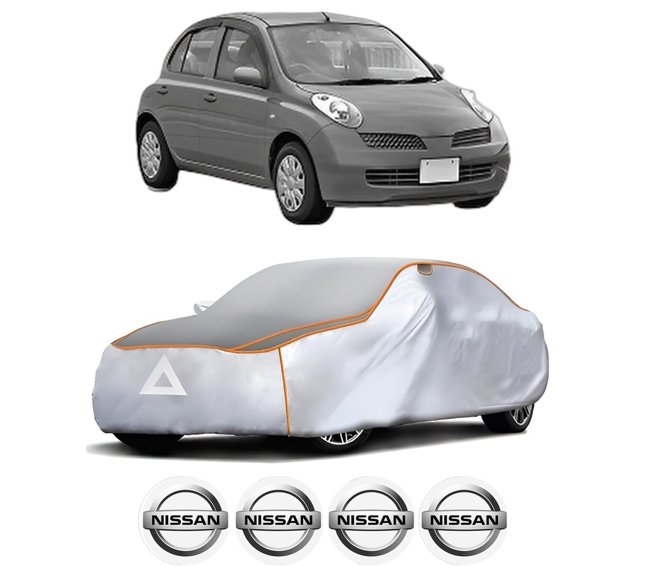 Husa Prelata Antigrindina Auto NISSAN MICRA III (K12) din 2002-2010, Protectie auto contra intemperiilor la grindina, Waterproof, 4x Stickere auto NISSAN