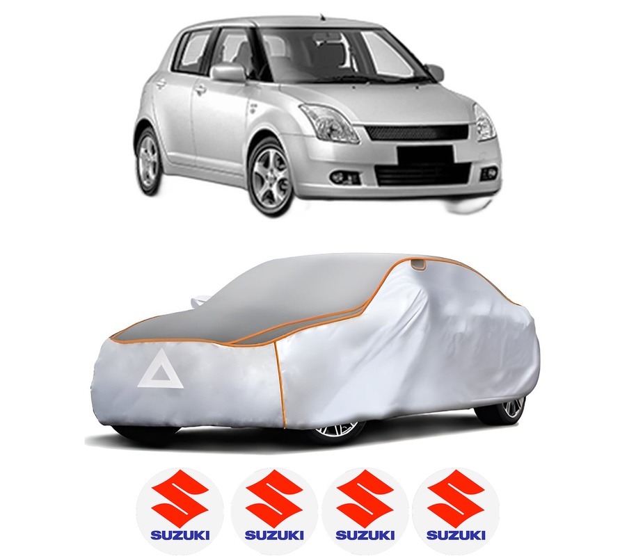Husa Prelata Antigrindina Auto SUZUKI SWIFT III (MZ, EZ) din 2005-2015, Protectie auto contra intemperiilor la grindina, Waterproof, 4x Stickere auto SUZUKI