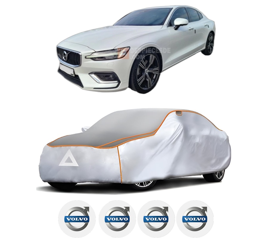 Husa Prelata Antigrindina Auto VOLVO S60 III (224) din 2019-2023, Protectie auto contra intemperiilor la grindina, Waterproof, 4x Stickere auto VOLVO