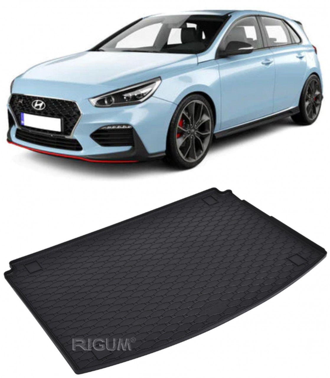 Tavita auto HYUNDAI I30 Hatchback MHEV 2021-prezent, protectie portbagaj, Cri-Flo, din cauciuc 100%, compatibil cu autoturismul HYUNDAI I30 Hatchback