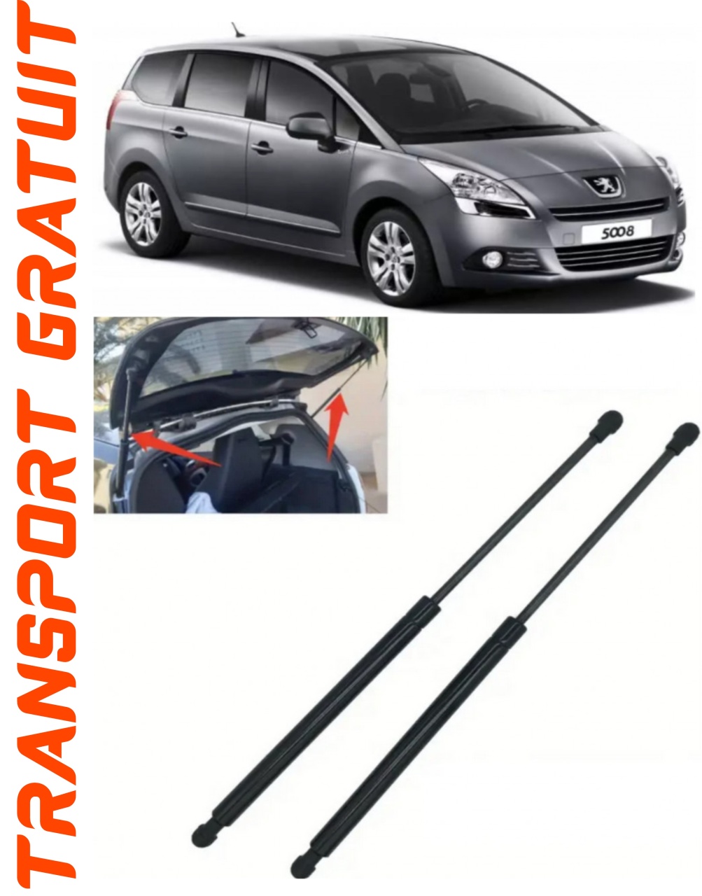 Set 2 amortizoare Haion portbagaj pentru masina Peugeot 5008 I