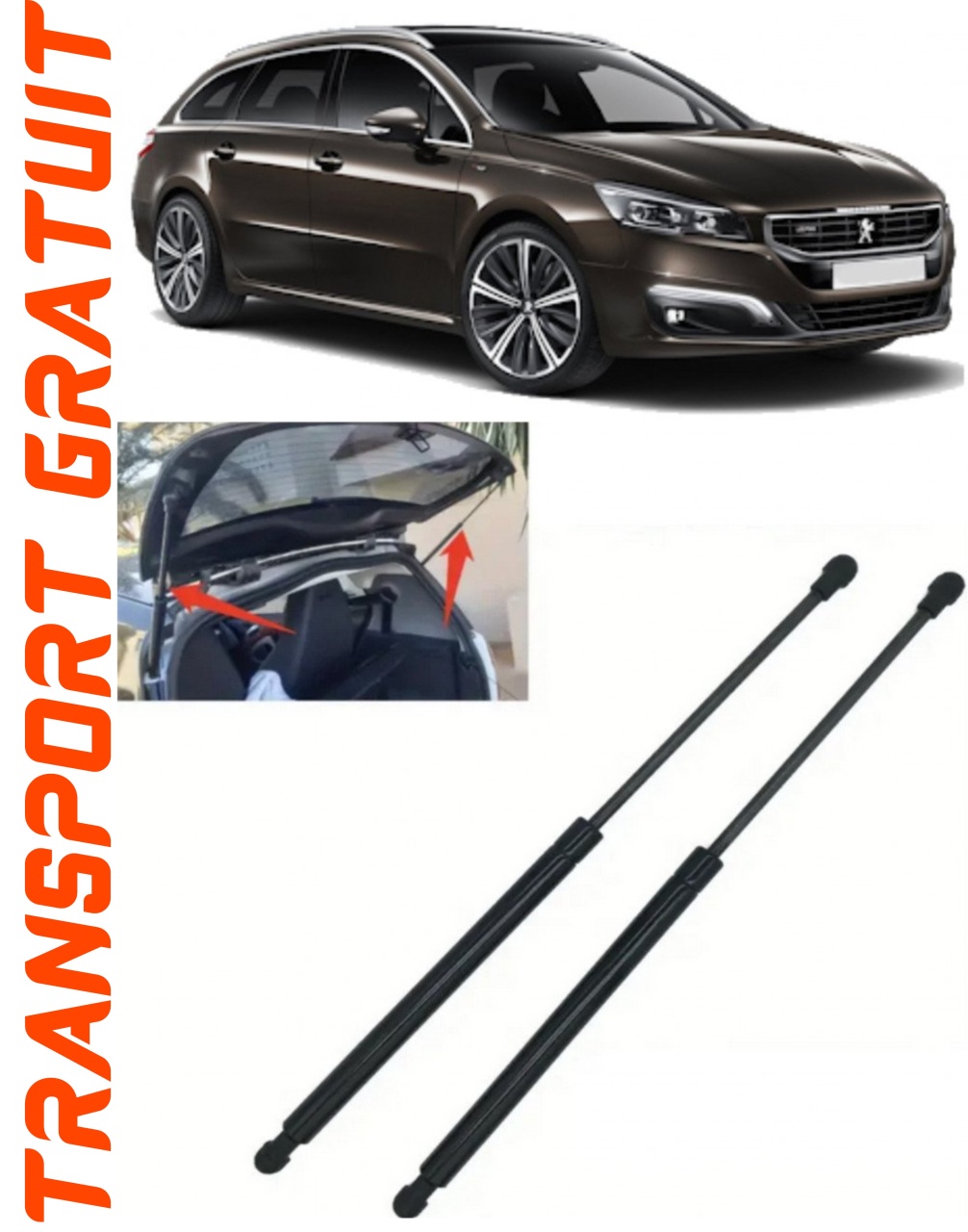 Set 2 amortizoare Haion portbagaj pentru masina Peugeot 508 SW