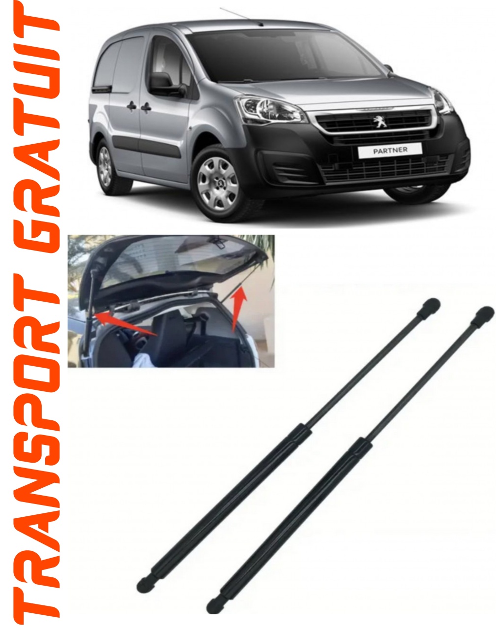 Set 2 amortizoare Haion portbagaj pentru masina Peugeot Partner