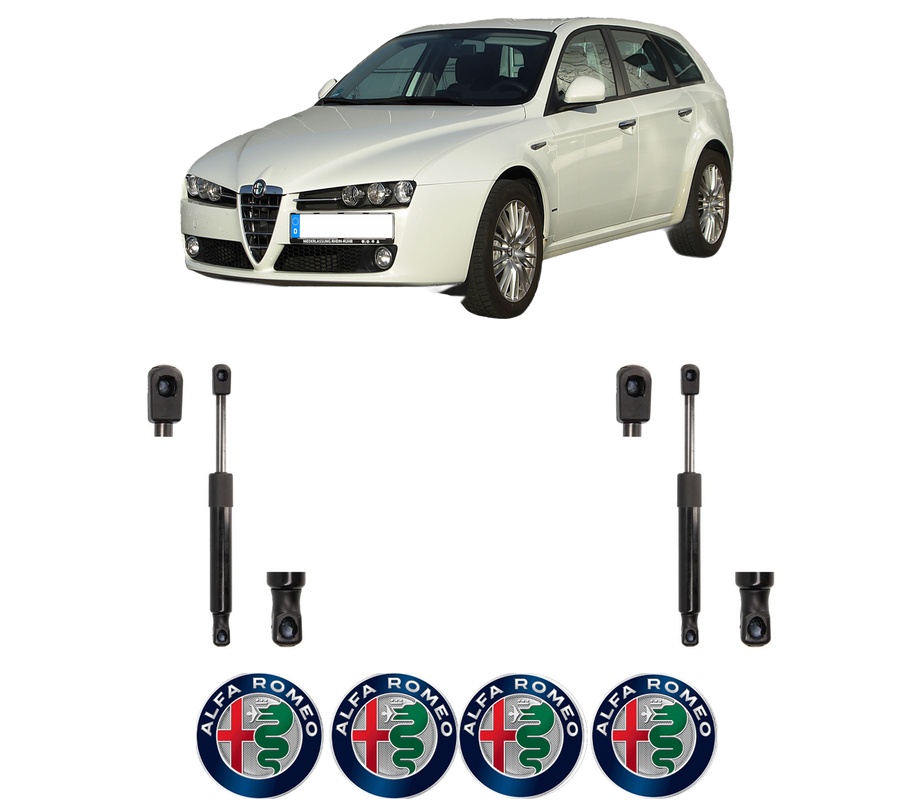 Set amortizoare portbagaj haion pentru ALFA ROMEO 159 Sportwagon (939_) din 2005-2012, 2 bucati, MAGNUM TECHNOLOGY, 4 stickere auto ALFA ROMEO