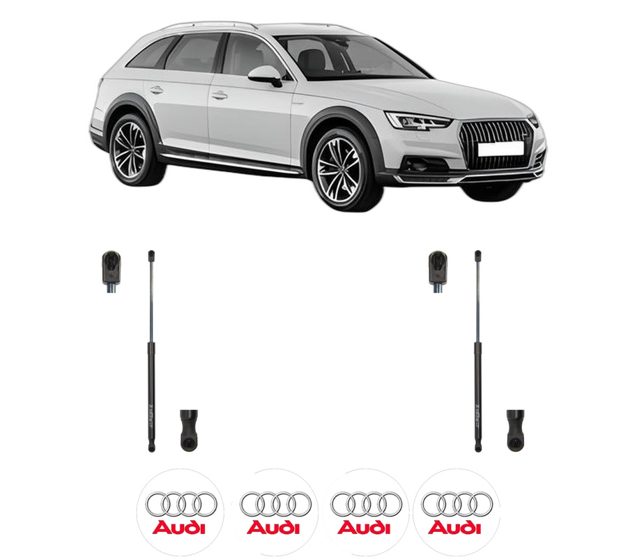 Set amortizoare portbagaj haion pentru AUDI A4 Allroad B9 (8WH, 8WJ) din 2016-2020, 2 bucati, KROSNO, 4 stickere auto AUDI