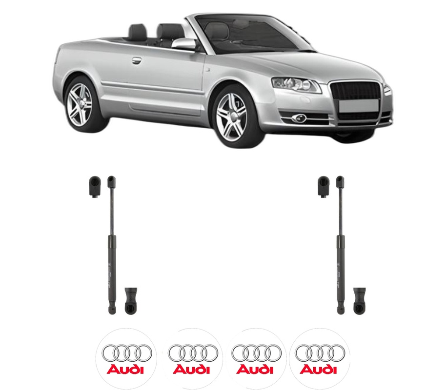 Set amortizoare portbagaj haion pentru AUDI A4 B6 Convertible (8H7) din 2002-2005, 2 bucati, KROSNO, 4 stickere auto AUDI