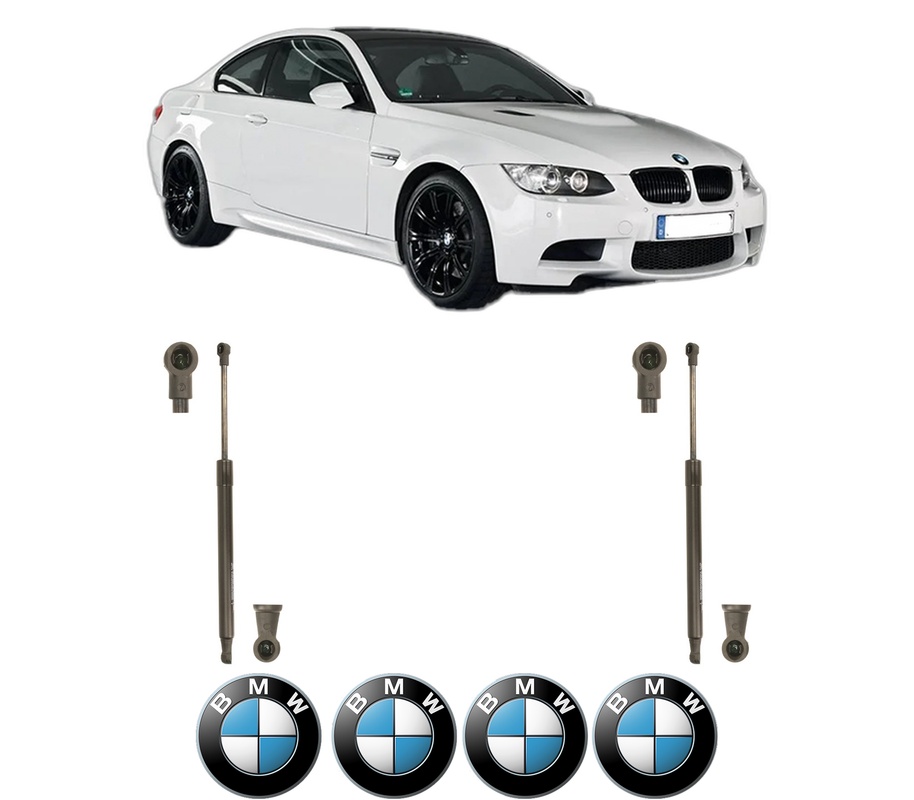 Set amortizoare portbagaj haion pentru BMW 3 Coupe (E92) din 2006-2013, 2 bucati, KROSNO, 4 stickere auto BMW