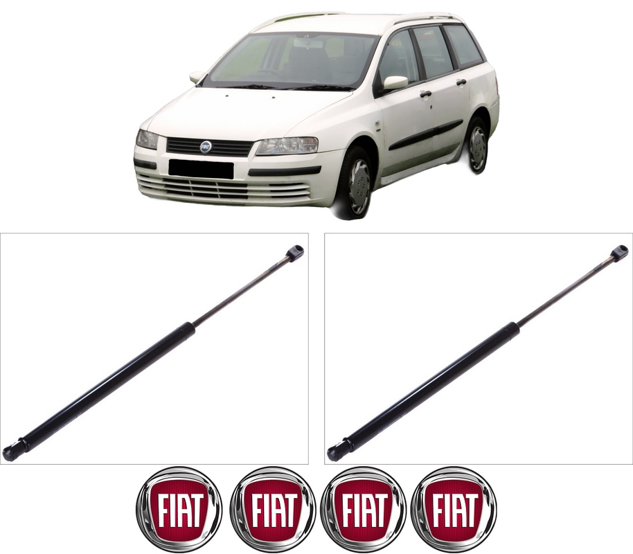 Set amortizoare portbagaj haion pentru FIAT STILO Multi Wagon (192_) din 2003-2008, 2 bucati, KROSNO, 4 stickere auto FIAT