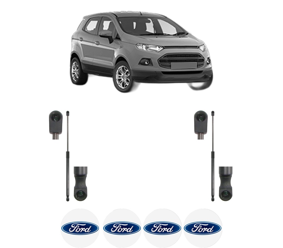 Set amortizoare portbagaj haion pentru FORD ECOSPORT din 2012-2022, 2 bucati, KROSNO, 4 stickere auto FORD