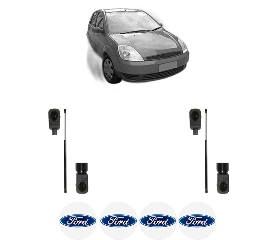 Set amortizoare portbagaj haion pentru FORD FIESTA V (JH_, JD_) din 2001-2008, 2 bucati, MAGNUM TECHNOLOGY, 4 stickere auto FORD
