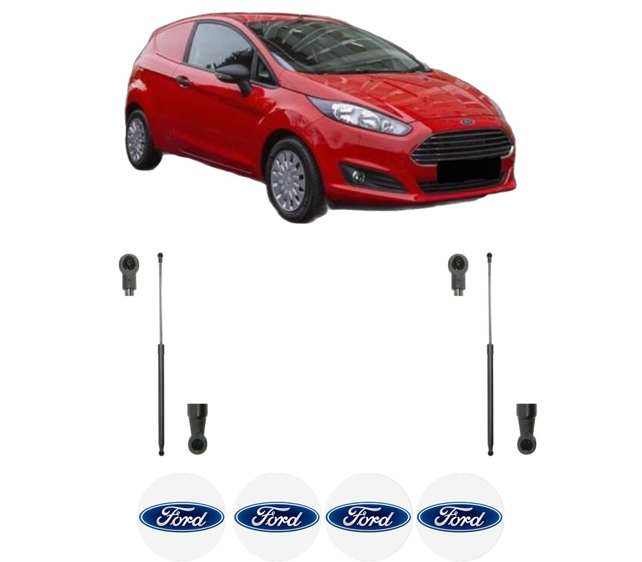 Set amortizoare portbagaj haion pentru FORD FIESTA VII Van din 2018-2020, 2 bucati, KROSNO, 4 stickere auto FORD