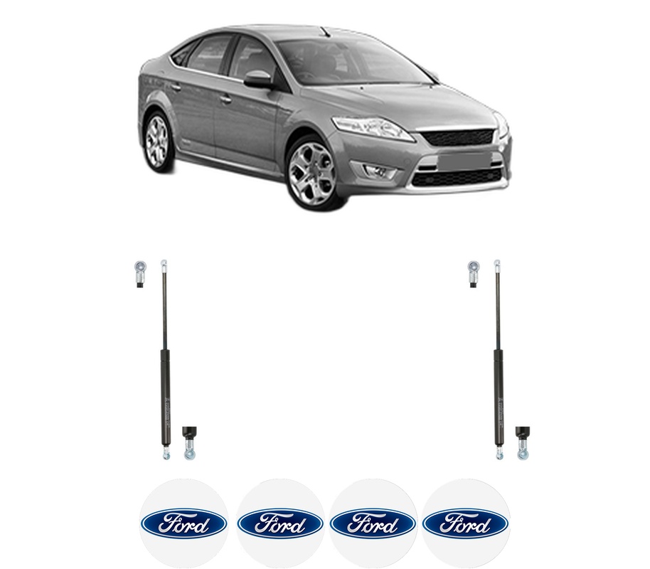 Set amortizoare portbagaj haion pentru FORD MONDEO IV Saloon (BA7) din 2007-2015, 2 bucati, KROSNO, 4 stickere auto FORD