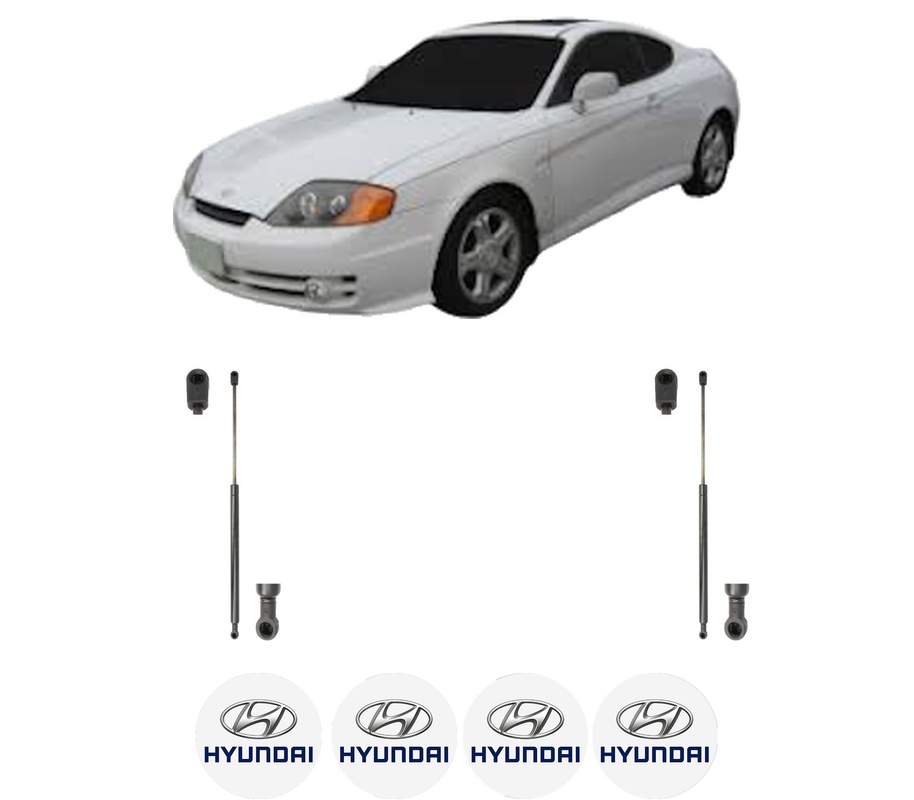Set amortizoare portbagaj haion pentru HYUNDAI COUPE II (GK) din 2001-2009, 2 bucati, KROSNO, 4 stickere auto HYUNDAI