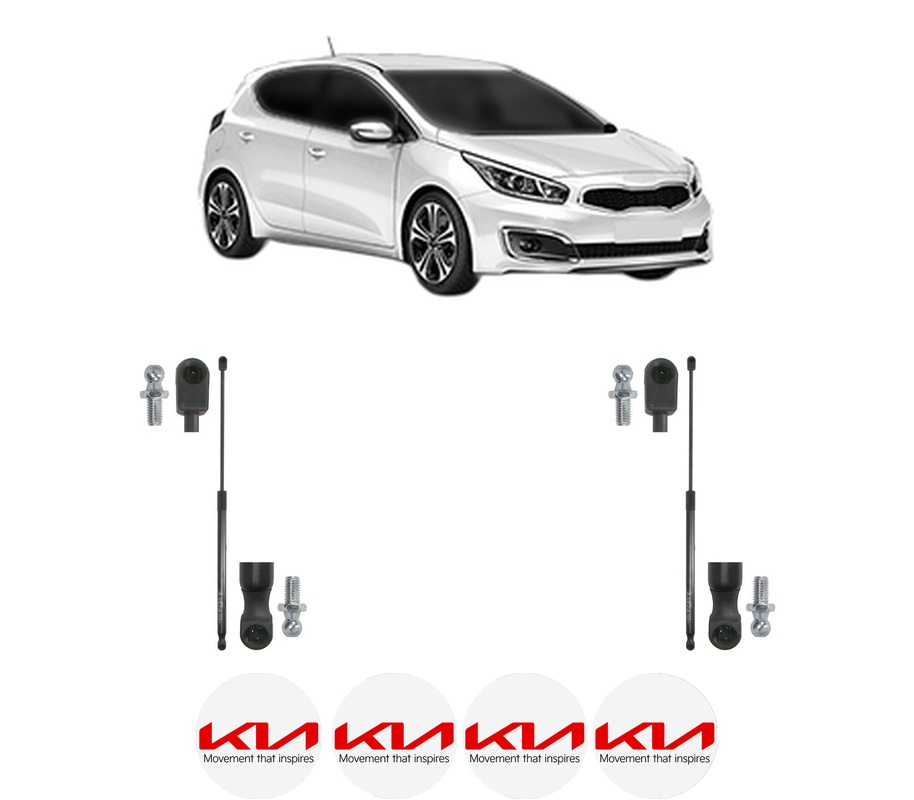 Set amortizoare portbagaj haion pentru KIA CEED Hatchback Van (CD) din 2018-2020, 2 bucati, KROSNO, 4 stickere auto KIA