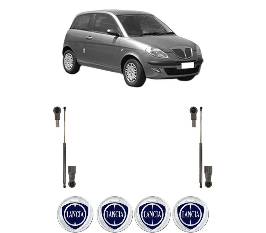 Set amortizoare portbagaj haion pentru LANCIA YPSILON (843_) din 2003-2011, 2 bucati, KROSNO, 4 stickere auto LANCIA